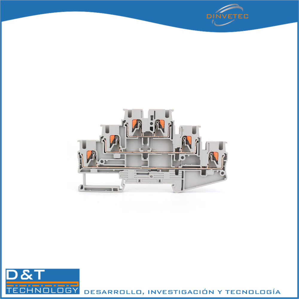Borneras para terminales PT2.5 3L – Cables de 2,5 mm² – 3 Niveles