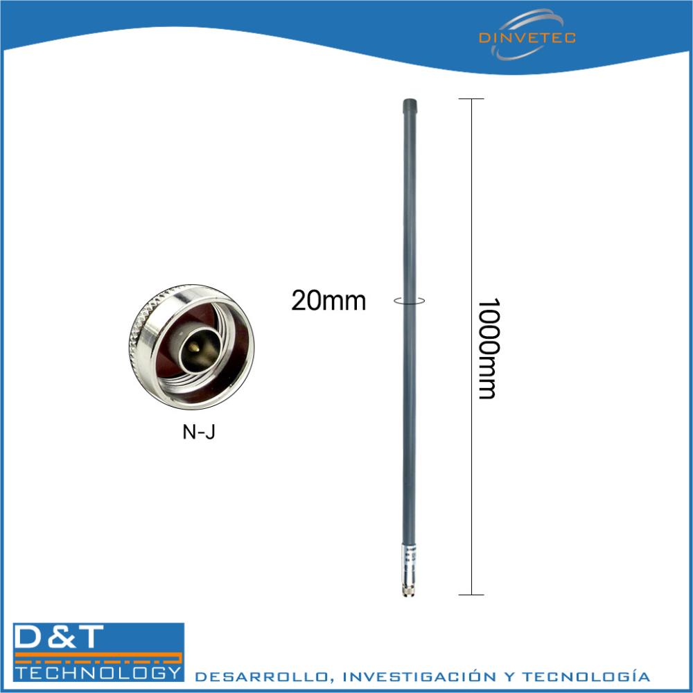 Antena omnidireccional 9,5dbi 900 MHz 10m RG58 - Image 3